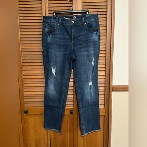 Seven7 Women's Distressed Blue Jeans